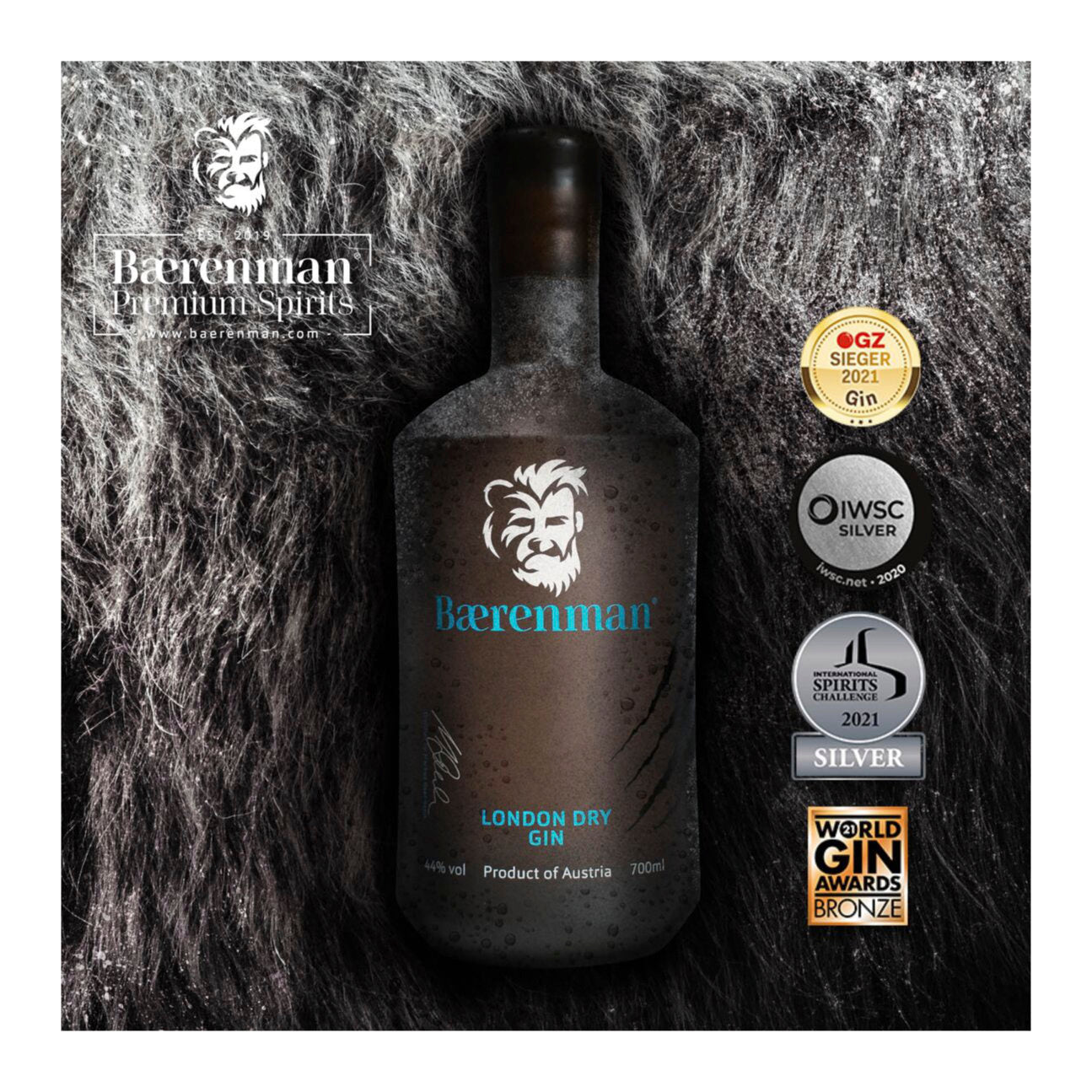 Bærenman London Dry Gin 44% vol. 0,7l