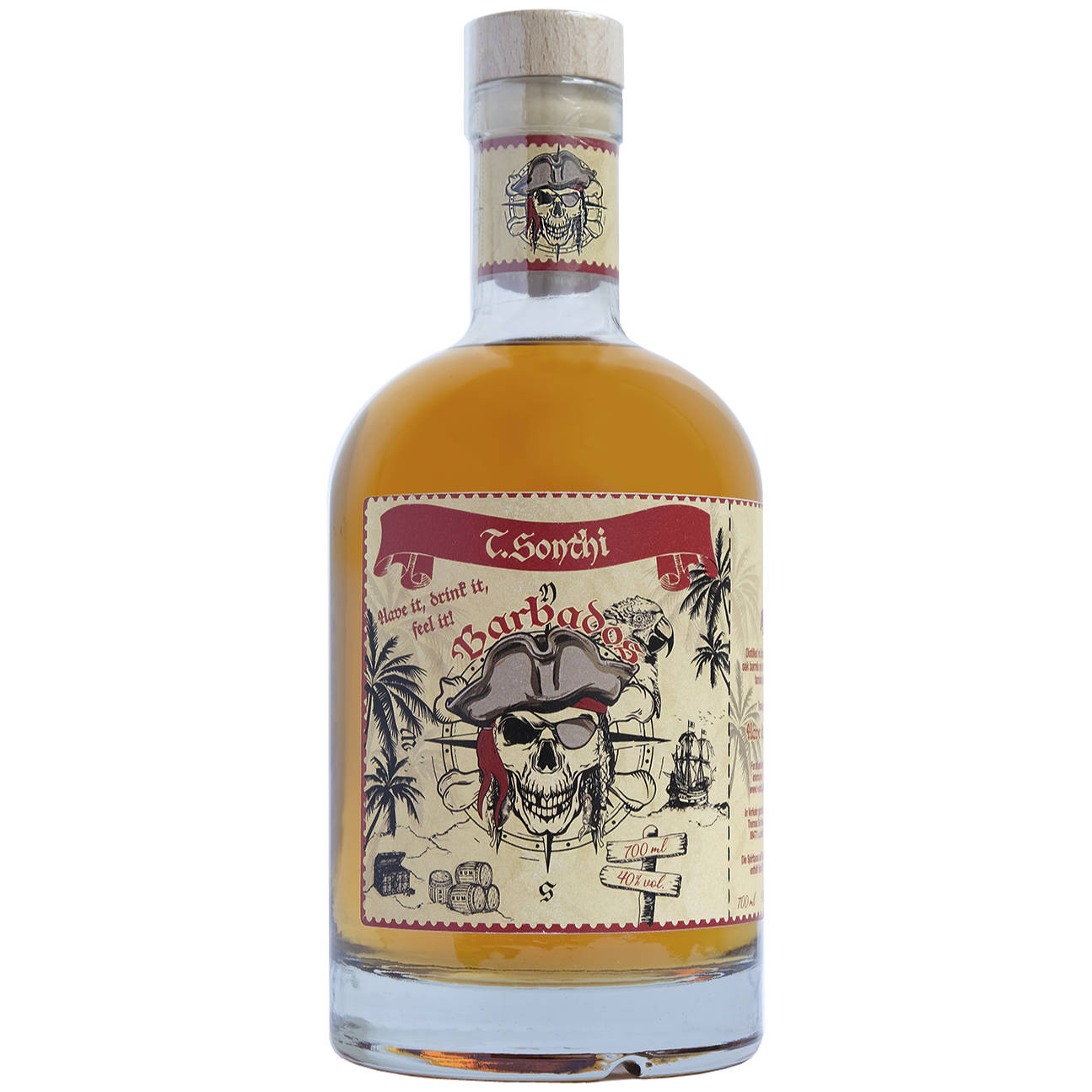 T. Sonthi Barbados Rum Spirituose 10 Jahre 40% vol. 0,7l