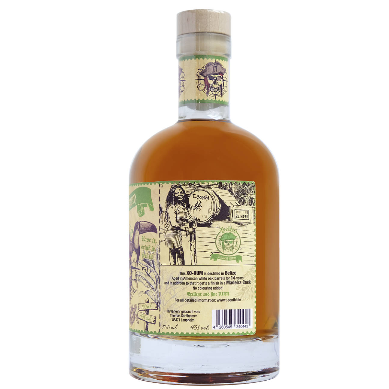 T. Sonthi Rum XO Belize 14 Jahre 43% vol. 0,7l