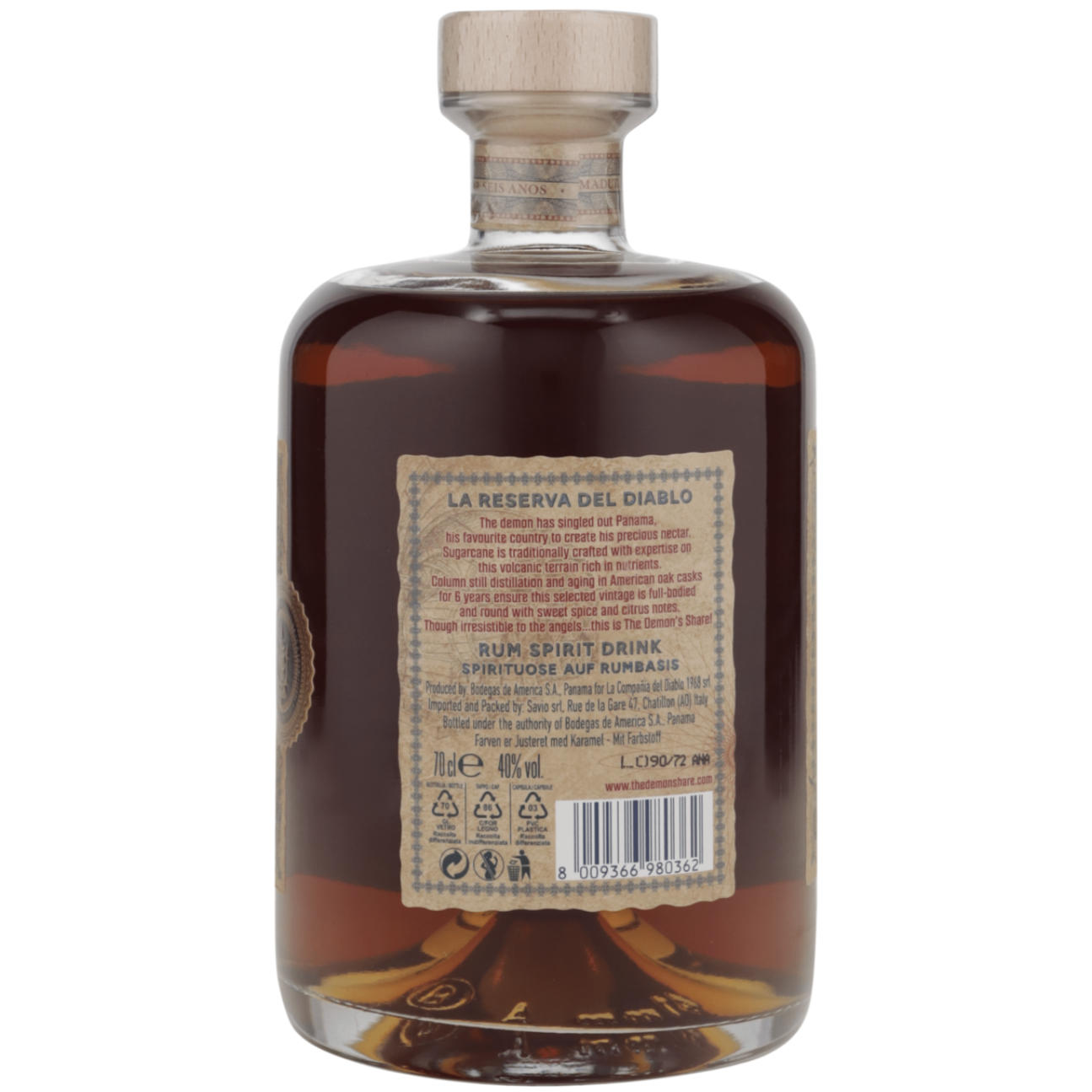 The Demon's Share 6 Jahre 40% vol. 0.7l als Geschenkpackung mit zwei Metallbechern