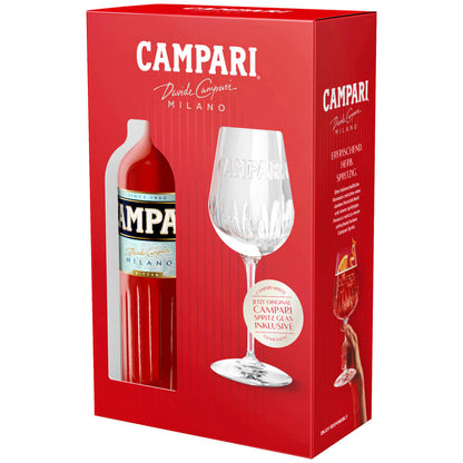 Campari Milano 25% vol. 0,7l mit Glas in exquisiter Geschenkpackung