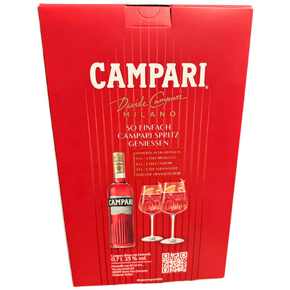 Campari Milano 25% vol. 0,7l mit Glas in exquisiter Geschenkpackung