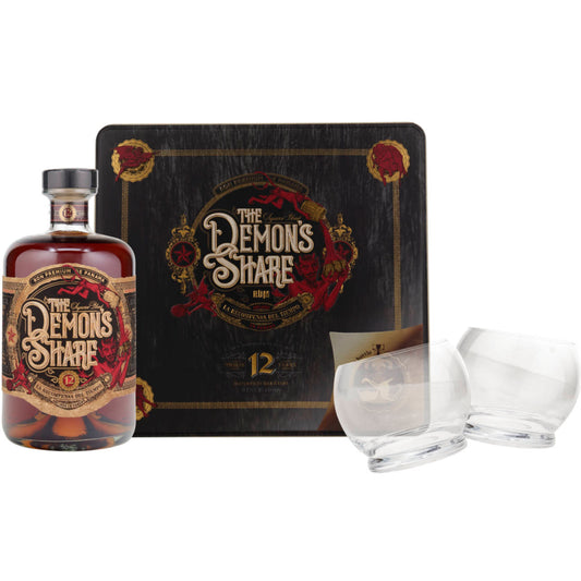 The Demon's Share Rum 12 Jahre gereift 41% vol. 0,7l in Geschenkbox mit 2 Tumblern