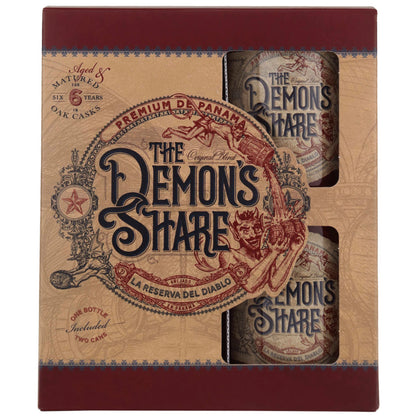 The Demon's Share 6 Jahre 40% vol. 0.7l als Geschenkpackung mit zwei Metallbechern