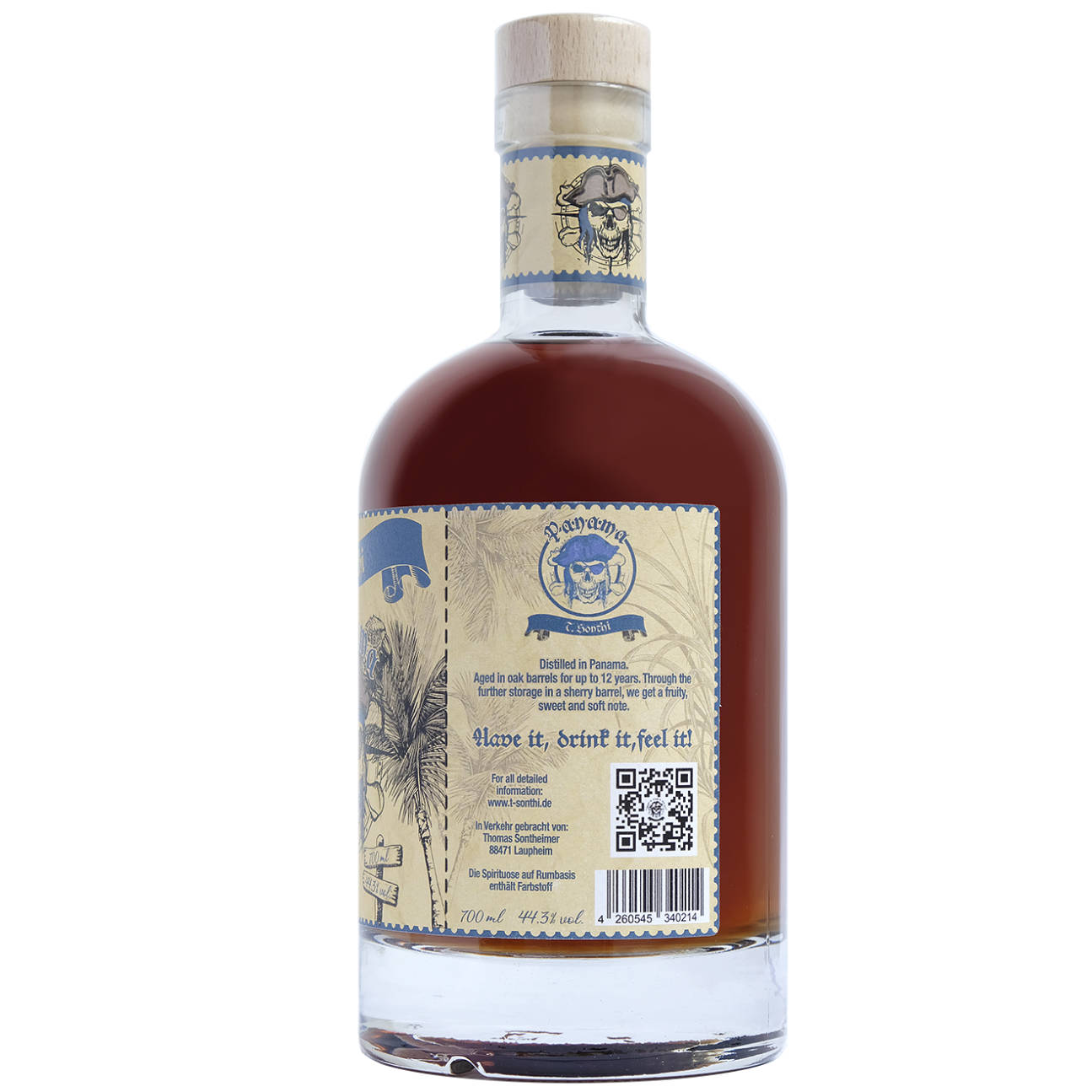 T. Sonthi Panama Rum Spirituose 12 Jahre 44,3% vol. 0,7l